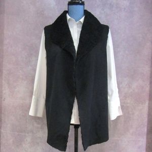NEW Madison & Lola Faux Shearling Vest Black M
